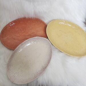 Pottery Barn Textured Terra Cotta Serving Dishes Set of 3